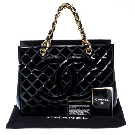 chanel patent leather tote bag